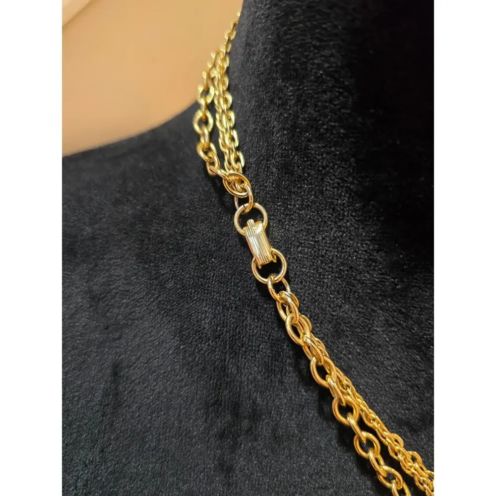 Women's Vintage Gold Tone Multi Chain Necklace Bee Design Statement Pendant